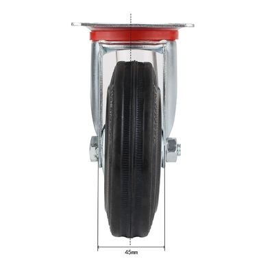3" 4" 5" 6" 8 Inch Rubber Caster Wheels , Steel Core Roller Bearing Caster Wheels OEM ODM