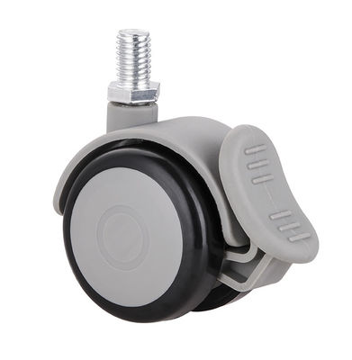 3 Inch M10 Threaded Stem Caster Wheels , TPR Locking Caster Wheels For Chair Kitchen