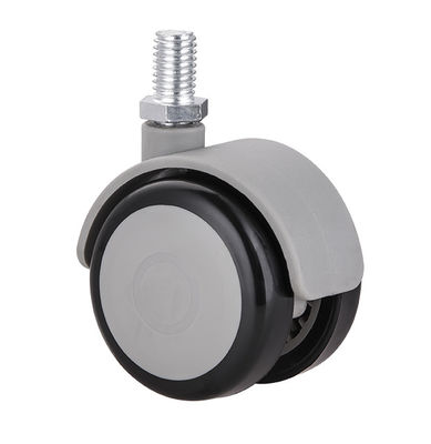 3 Inch M10 Threaded Stem Caster Wheels , TPR Locking Caster Wheels For Chair Kitchen
