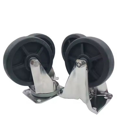 Black Stainless Steel Swivel Castor Wheels Heavy Duty 50mm Tread Width Heat Resistant