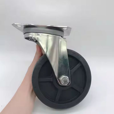 Black Stainless Steel Swivel Castor Wheels Heavy Duty 50mm Tread Width Heat Resistant