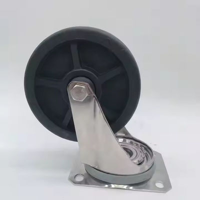 Black Stainless Steel Swivel Castor Wheels Heavy Duty 50mm Tread Width Heat Resistant