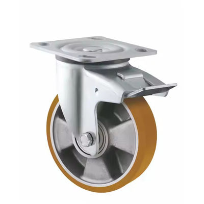 5 Inch 6 Inch 8 Inch Heavy Duty Swivel Casters Wheels European Style Aluminum Core PU Caster