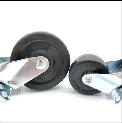 Black Light Duty Caster Wheels 3 Inch Rubber Caster Wheels 75mm Rotating Smooth Running