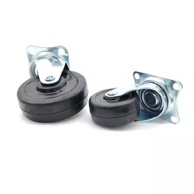 Black Light Duty Caster Wheels 3 Inch Rubber Caster Wheels 75mm Rotating Smooth Running