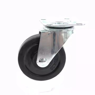 Black Light Duty Caster Wheels 3 Inch Rubber Caster Wheels 75mm Rotating Smooth Running