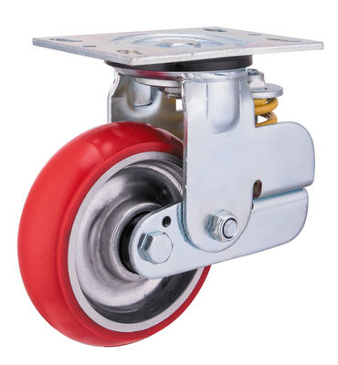 Aluminum Core Rubber Spring Loaded Castor Wheels 150mm 200mm Diameter