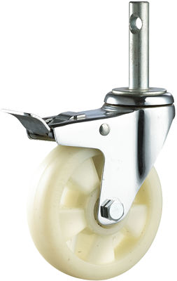 3/4/5 Inch Thread Stem PP Furniture Caster Wheel