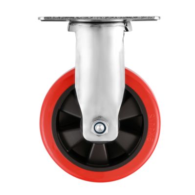 Medium Heavy Duty 80kgs Universal Smooth Running Red PU Polyurethane Caster Wheels for Trolleys